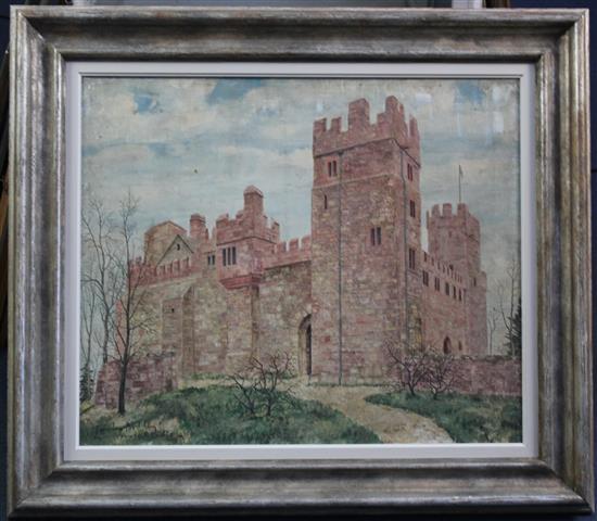 § Josselin Bodley (1893-1974) Naworth Castle, 21.5 x 25.75in. Provenance: Rowley Gallery, London